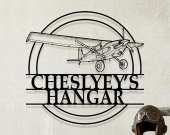 Custom Cessna 180 1956 Airplane Metal Wall Art, Personalized Hangar Sign, Pilot Gift, Airplane Silhouette