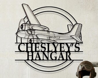 Custom Douglas A 26 Invader Airplane Metal Wall Art, Personalized Hangar Sign, Pilot Gift, Airplane Silhouette
