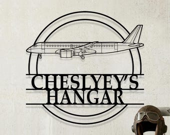 Custom Embraer E190 E2 Airplane Metal Wall Art, Personalized Hangar Sign, Pilot Gift, Airplane Silhouette