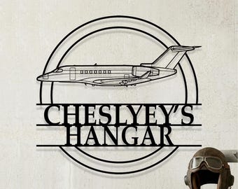 Custom Cessna Citation Longitude Airplane Metal Wall Art, Personalized Hangar Sign, Pilot Gift, Airplane Silhouette