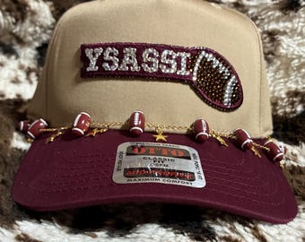 Football Mom Inspired Bling Hat – Custom Name Cap
