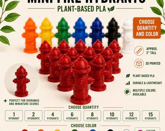 Mini Fire Hydrant Diorama Accessory - 3D Printed