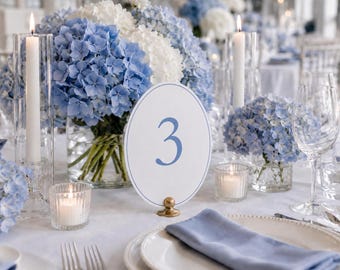 Blue Oval Table Numbers