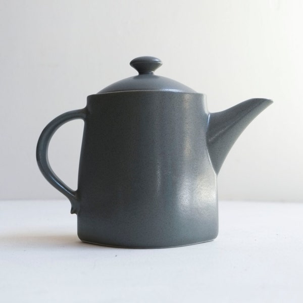 Japanese Minimalist Modern Slate Gray Ceramic Vintage Teapot Japan