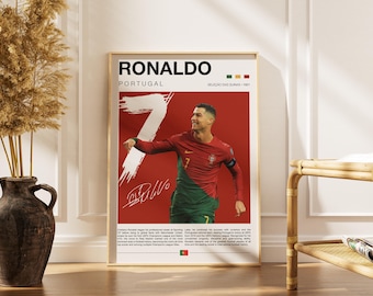 Poster di Cristiano Ronaldo / Decorazione murale a tema calcio / Stampa sportiva / Download digitale