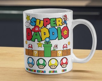 Super Mario Super Daddio 11oz Glossy Ceramic Mug.