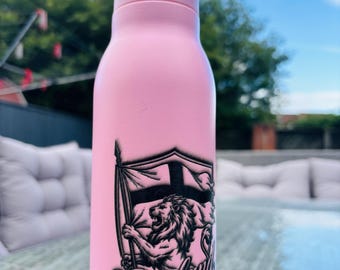 England Lion Laser gravierte Wasserflasche - 500ml Edelstahlflasche