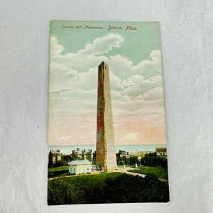 Bunker Hill Monument, Boston Massachusetts, 1906 Glitzer Postkarte, Reichner Brothers, Made In Germany