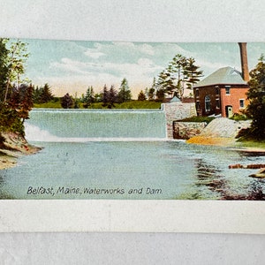 1906 Postkarte,Belfast, Maine Waterworks and Dam, Leighton