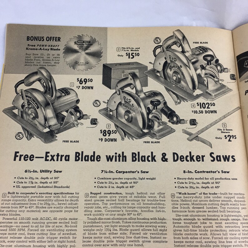 1958 Montgomery Ward Power Kraft Catalog / Vintage Tools / Rare Beauty