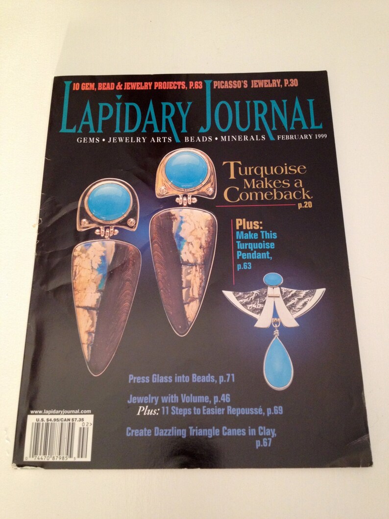 Lapidary Journal Magazine Feb 1999 Artisan Gem Cutting Silversmith Jeweler Metal Working Rare Beauty image 1