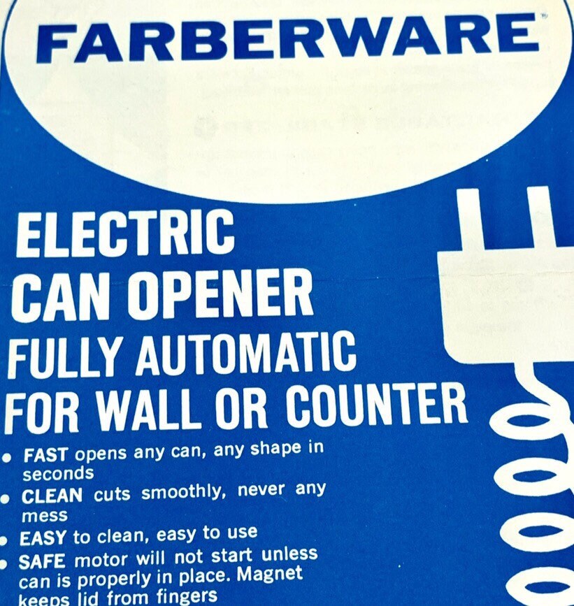 Farberware Can Opener Instructions Rare Beauty Vintage 