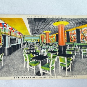 Cartolina, The Mayfair Cafe, Washington, DC, Curteich, Chicago