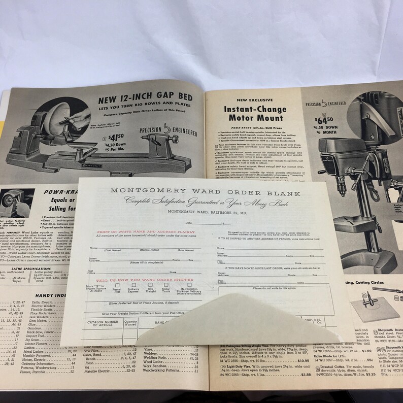 1958 Montgomery Ward Power Kraft Catalog / Vintage Tools / Rare Beauty