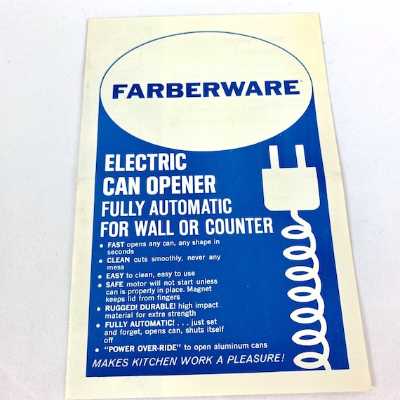 Farberware Can Opener Instructions Rare Beauty Vintage 