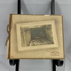 Original Foto Panamakanal Schleusentor Peter Miguel Neujahrskarte 1900's