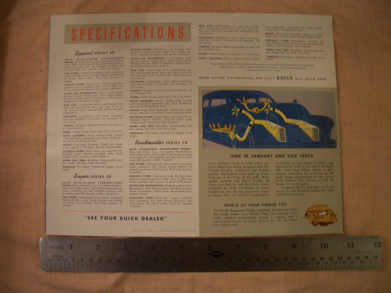 1948 Buick Roadmaster Automobile Dealer Poster