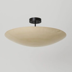 Mid Century 6 Light Ceiling Flush Mount Style Light Pendant Light Brass Perforated Raw Brass Finish Ceiling Light Fixture Handmade
