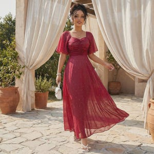 a line lace sleeve wedding dress Zapaka Women Ivory Lace Flare Sleeves A-Line Wedding Dress V-Neck Sweep Train Bridal Dress, Ivory / US16