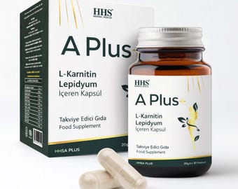 Cápsulas herbales HHS A PLUS L-Carnitina Lepidium para soporte energético, 30 unidades.