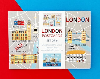 Postales de Londres (juego de seis) - Papelería de regalo con temática londinense