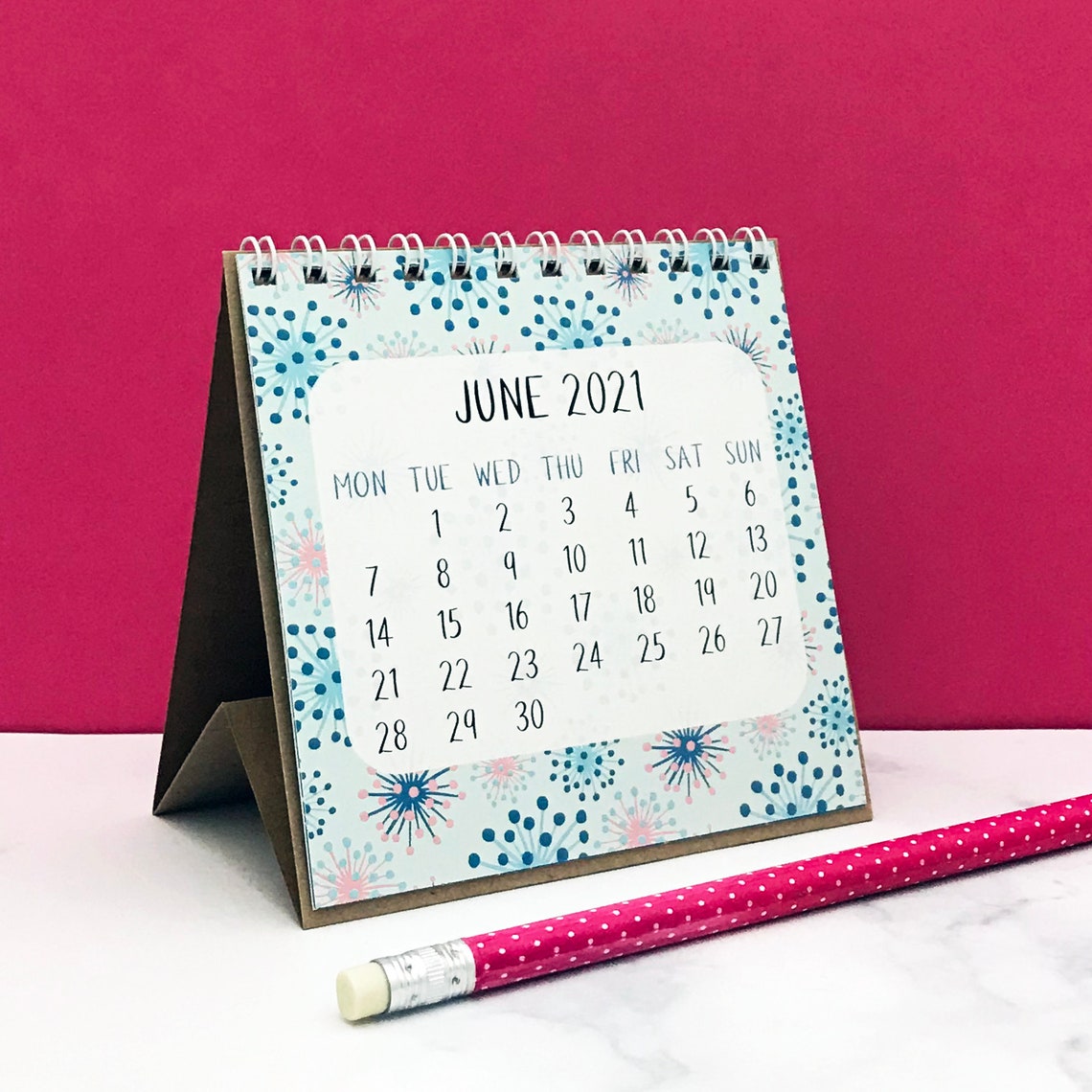 2021 small flower desk calendar pretty floral Christmas or | Etsy