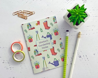 Personalised garden notebook - A6 or A5 size - garden planner - gift for gardener