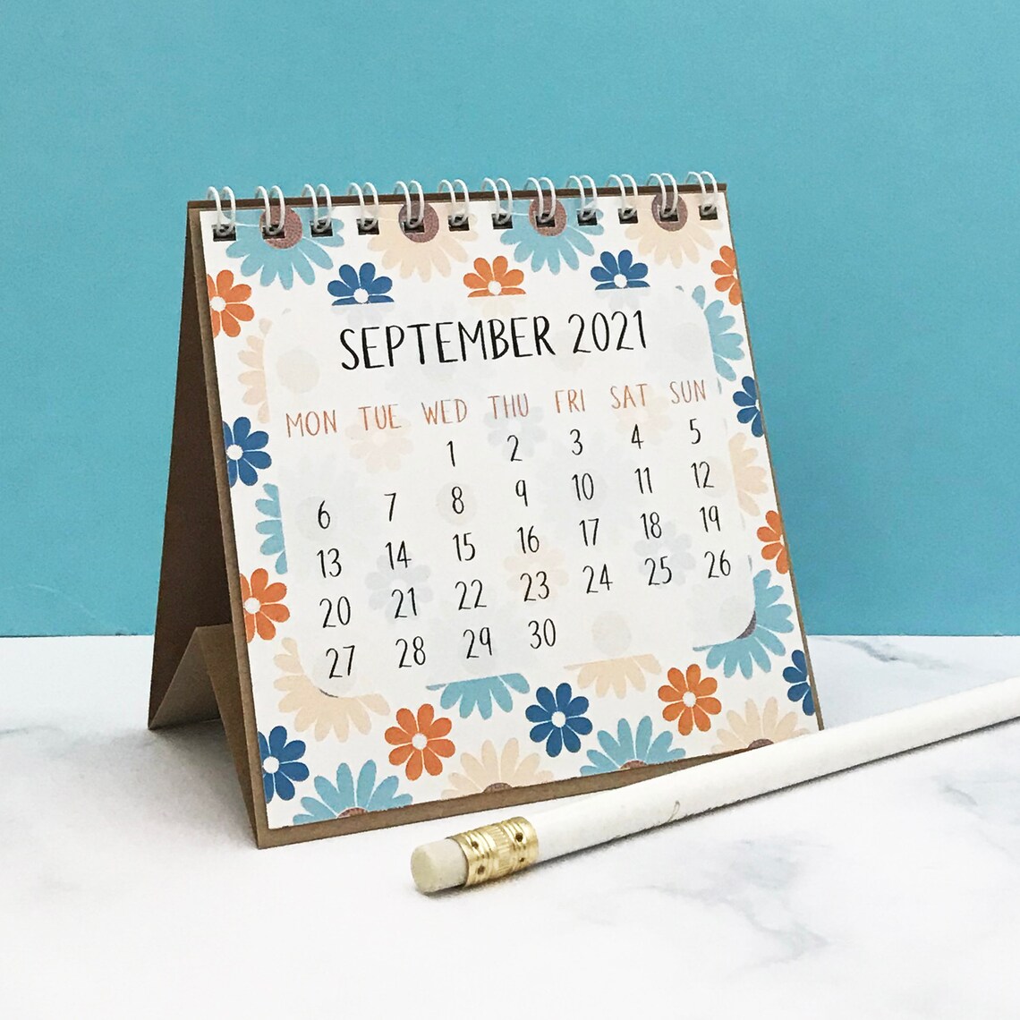 2021 small flower desk calendar pretty floral Christmas or | Etsy