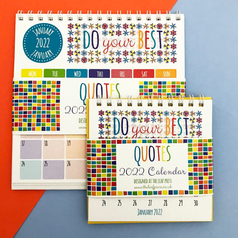 2022 Inspirational Quotes Desk Calendar A Decorated Positive Etsy