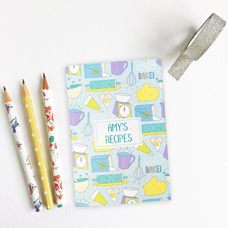 Personalised baking recipe notebook baking themed gift Etsy