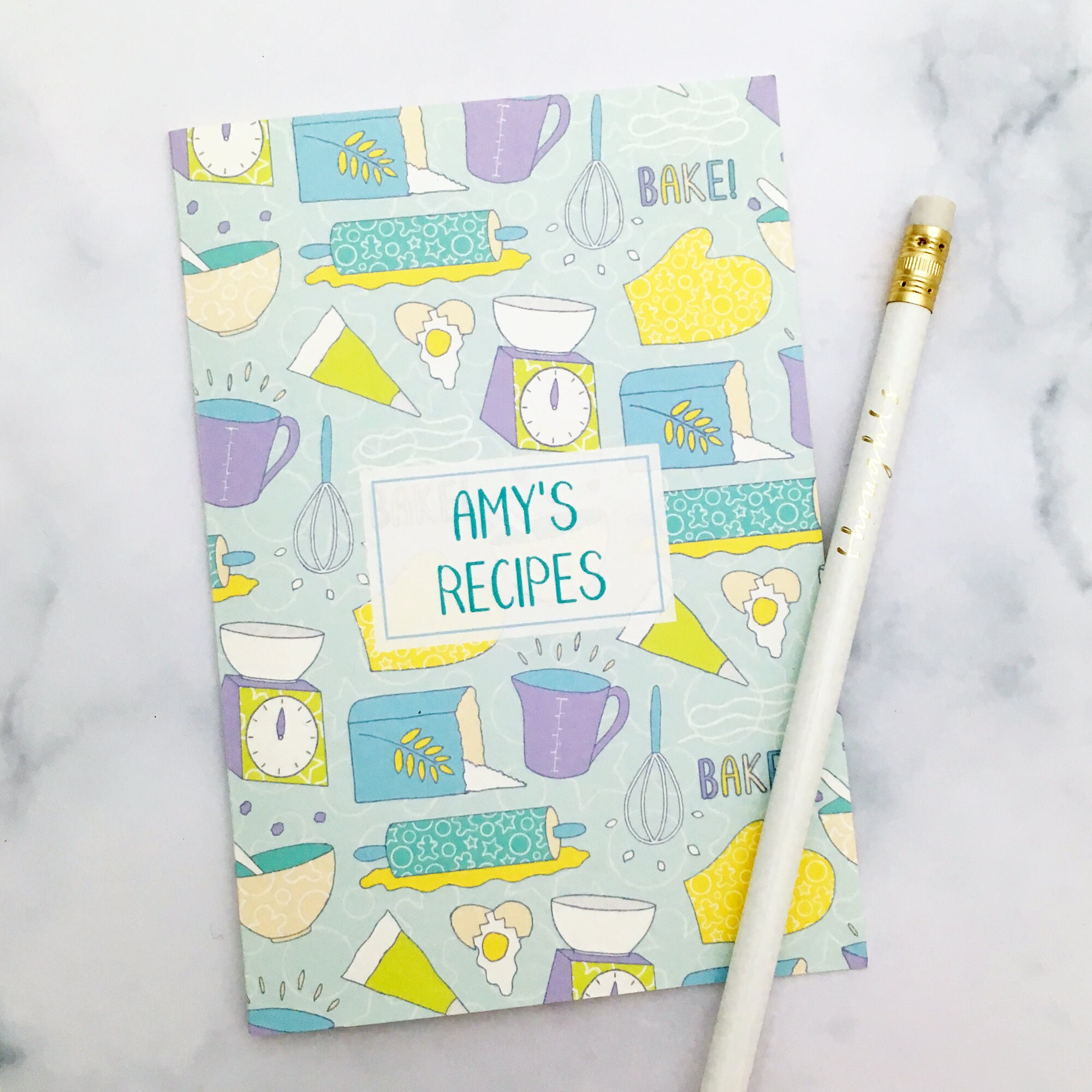 Personalised Baking Recipe Notebook Baking Themed Gift Etsy UK