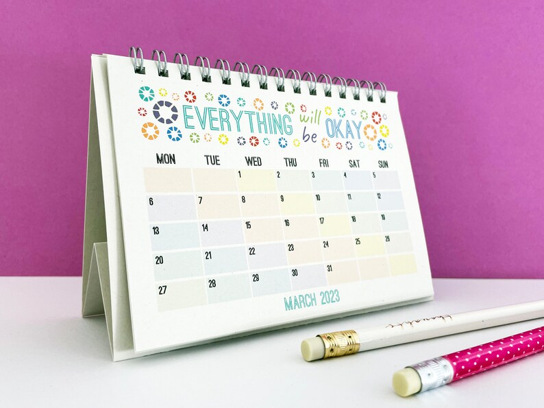 20222023 Inspirational Quotes Desk Calendar a Decorated Etsy India