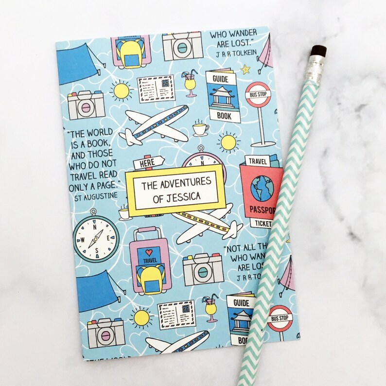 Personalised travel notebook travel notepad travel diary Etsy