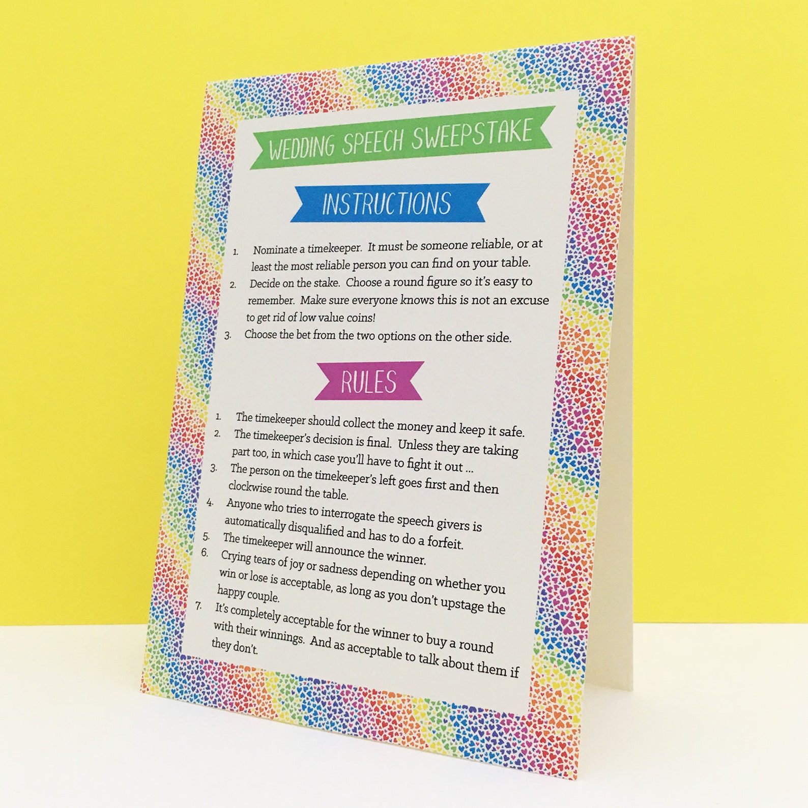 Wedding speech sweepstakes image