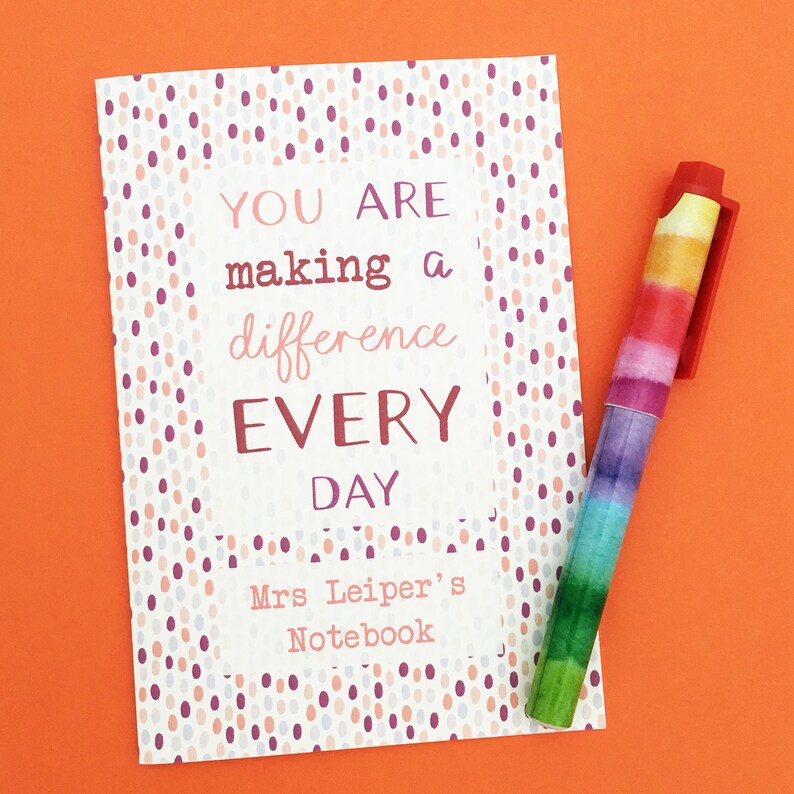 Personalised Teacher Notepad With Inspirational Quote Gift Etsy