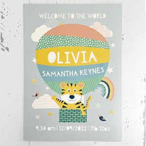 New baby print gift for nursery personalised with birth details welcome to the world present image 2