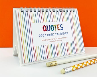 2024 inspirational quotes desk calendar - positive quote for each month of the year - two sizes