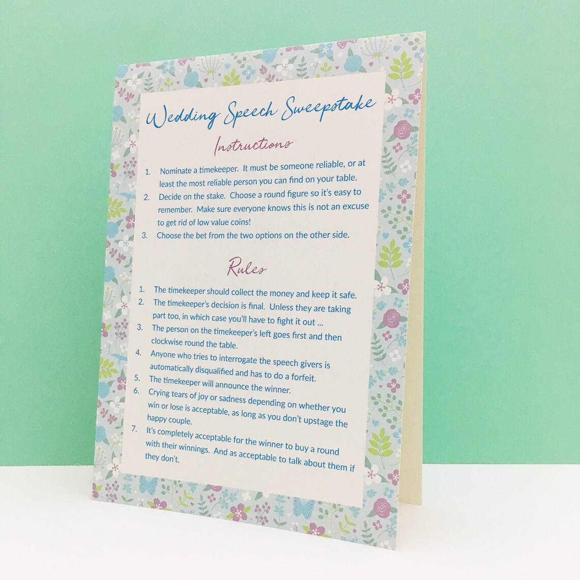 Wedding speech sweepstake 08 image