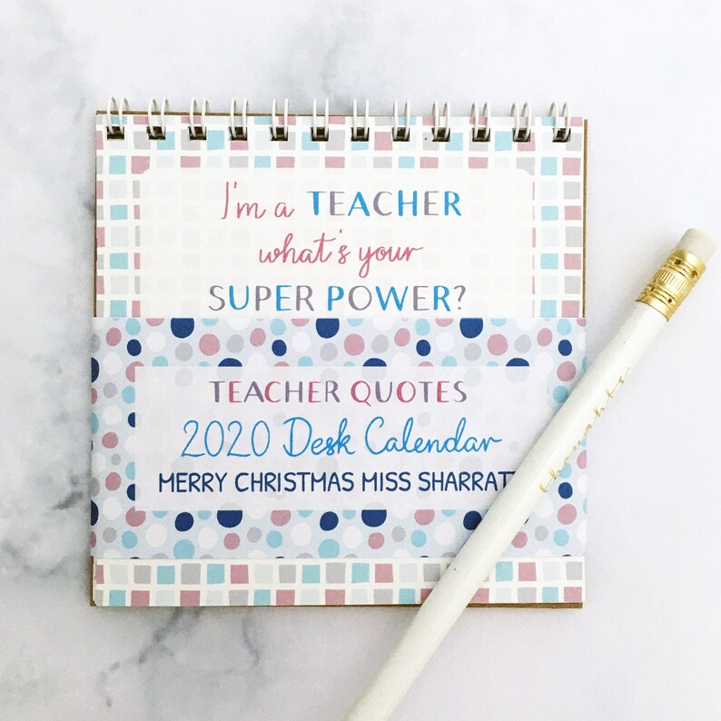Personalised 2020 Desk Calendar For A Teacher With Etsy