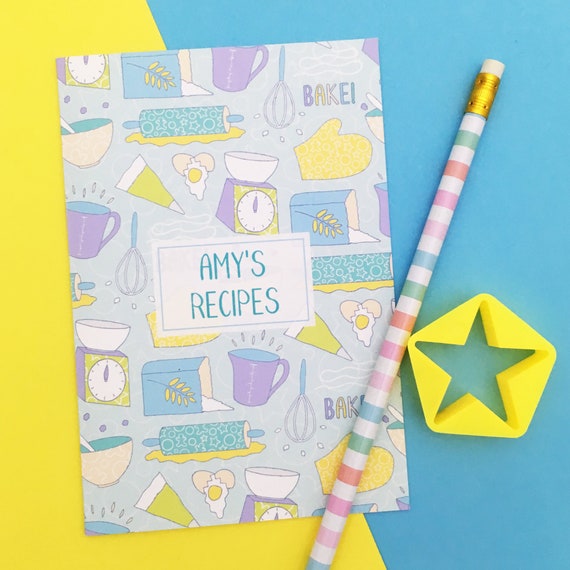 Personalised baking recipe notebook baking themed gift Etsy