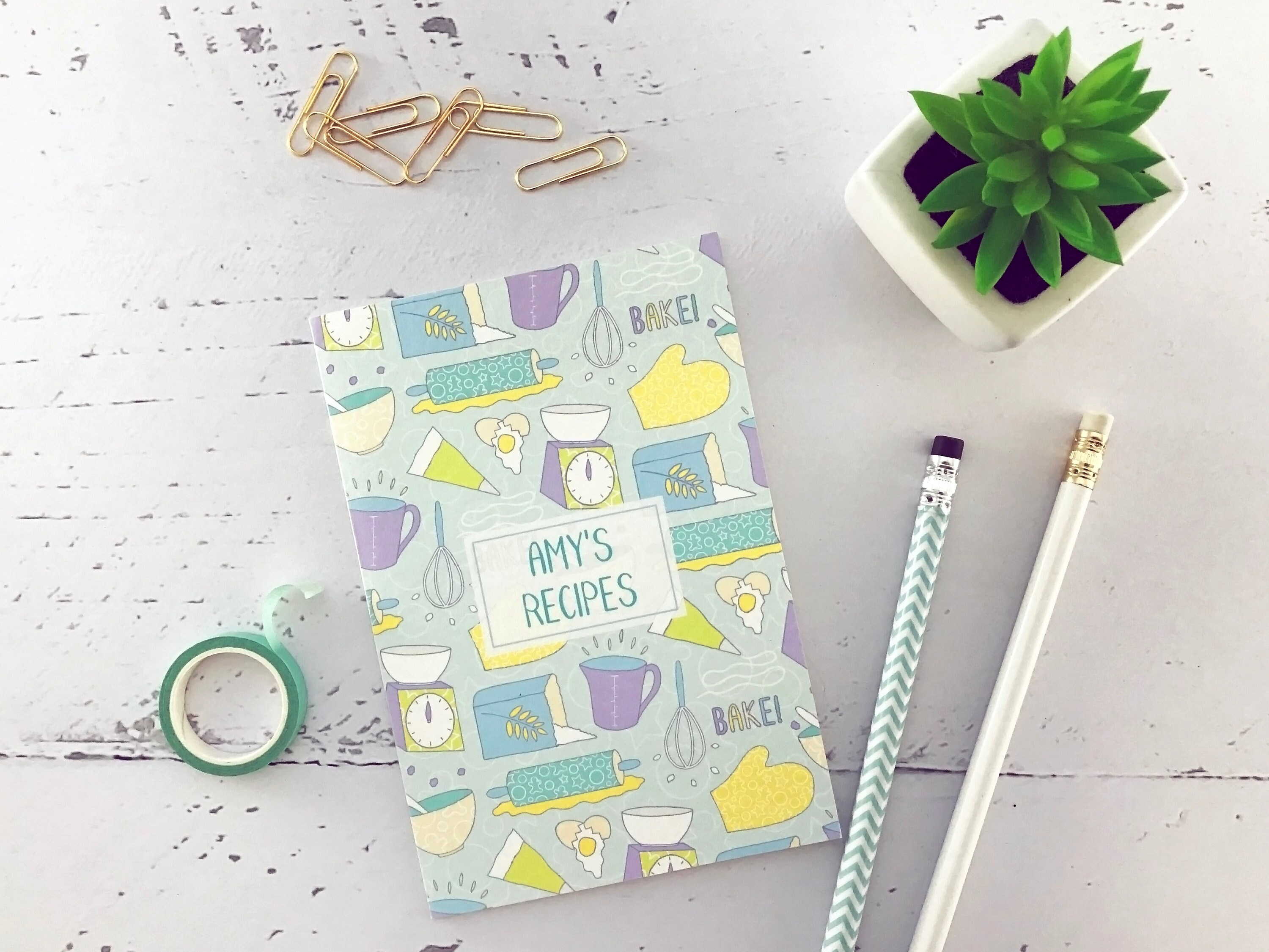 Personalised Baking Recipe Notebook Baking Themed Gift Etsy UK