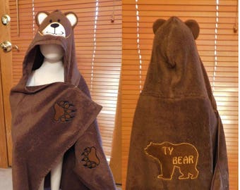 Kids Bear Hooded Towels - Free Personalization