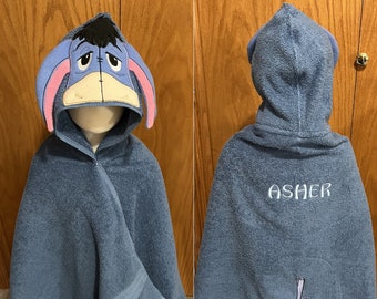 Kids Eeyore Donkey Hooded Towel - Free Personalization