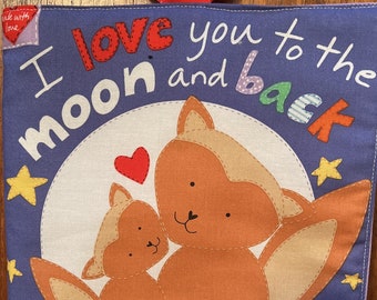 Cloth Book: "I Love You to the Moon" - Free Shipping!