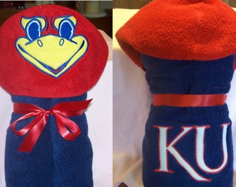 Infant KU Jayhawks Sports Fan Hooded Towel set - Free Personalization