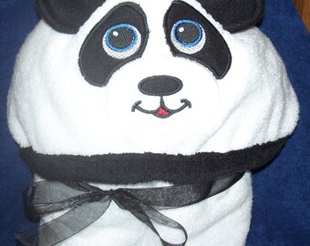 Kids Panda Bear Hooded Towels - Free Personalization