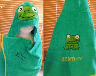 Kids Frog Hooded Towel