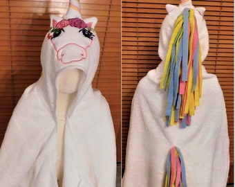 Kids Unicorn Hooded Towel - Free Personalization