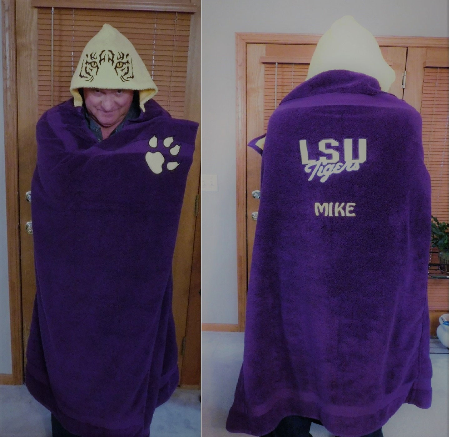 Custom Adult Sports Fan Hooded Towel Free Personalization Etsy
