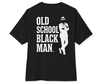 Old School Black Man T-Shirt | Vintage Gentleman Silhouette, Chest Text